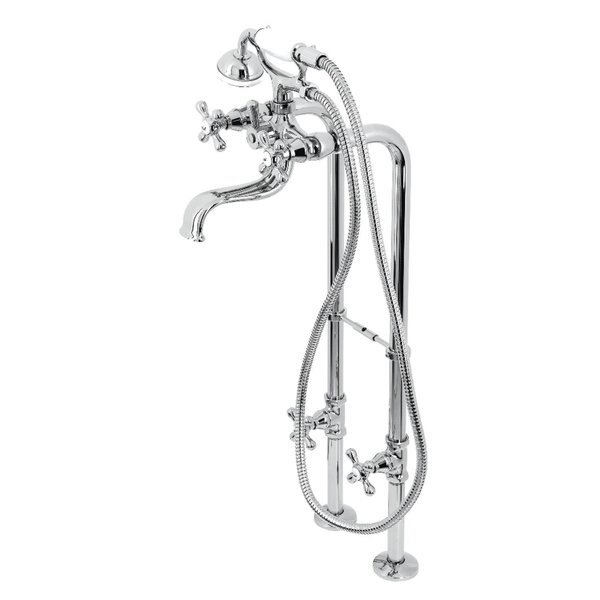 CCK226K1 Freestanding Clawfoot Tub Faucet Package with Supply Line, Polished Chrome, Kingston Brass, Mfr#: CCK226K1